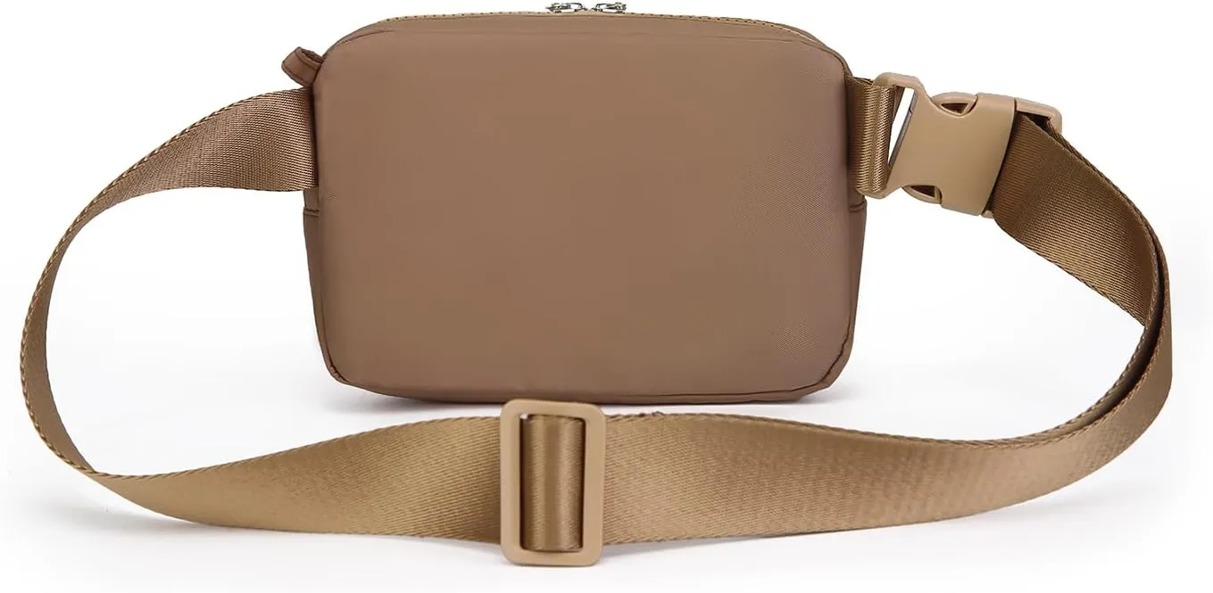 Fanny Pack for Women Man, Fashion Water Resistant Waist Packs, Crossbody Belt Bag with Adjustable Strap, Khaki