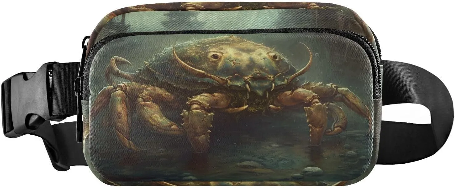Fanny Pack Water Resistant Adjustable Belt Crossbody Waist Pack for Running Hiking Traveling-Monstercrab Print 85.31.6 inch