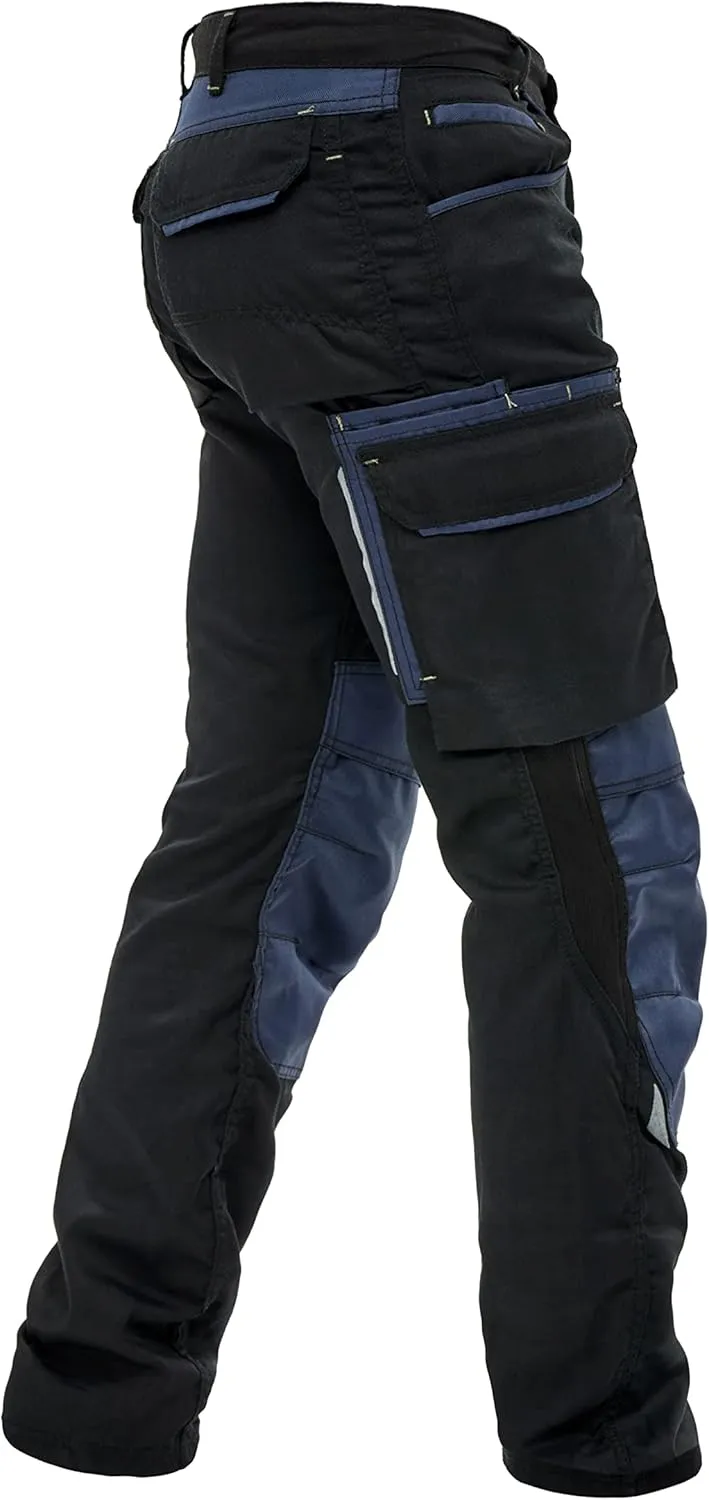 FASHIO FF Mens Construction Pants Utility Work Heavy Duty Workwear Trousers Carpenter Knee Reinforcement Cordura Safety Pants