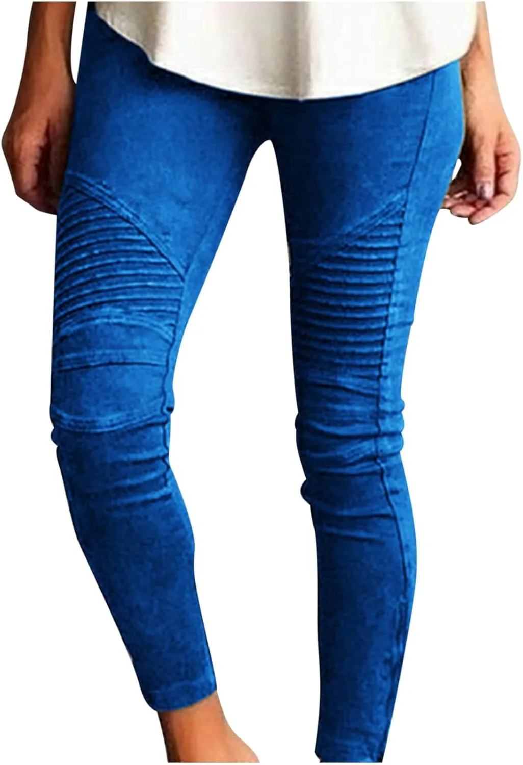 Fashion Women Skinny Pants High Waist Stretch Pencil Trousers Slim Ruched Zipper Work Pant Plus Size Casual Solid Pants