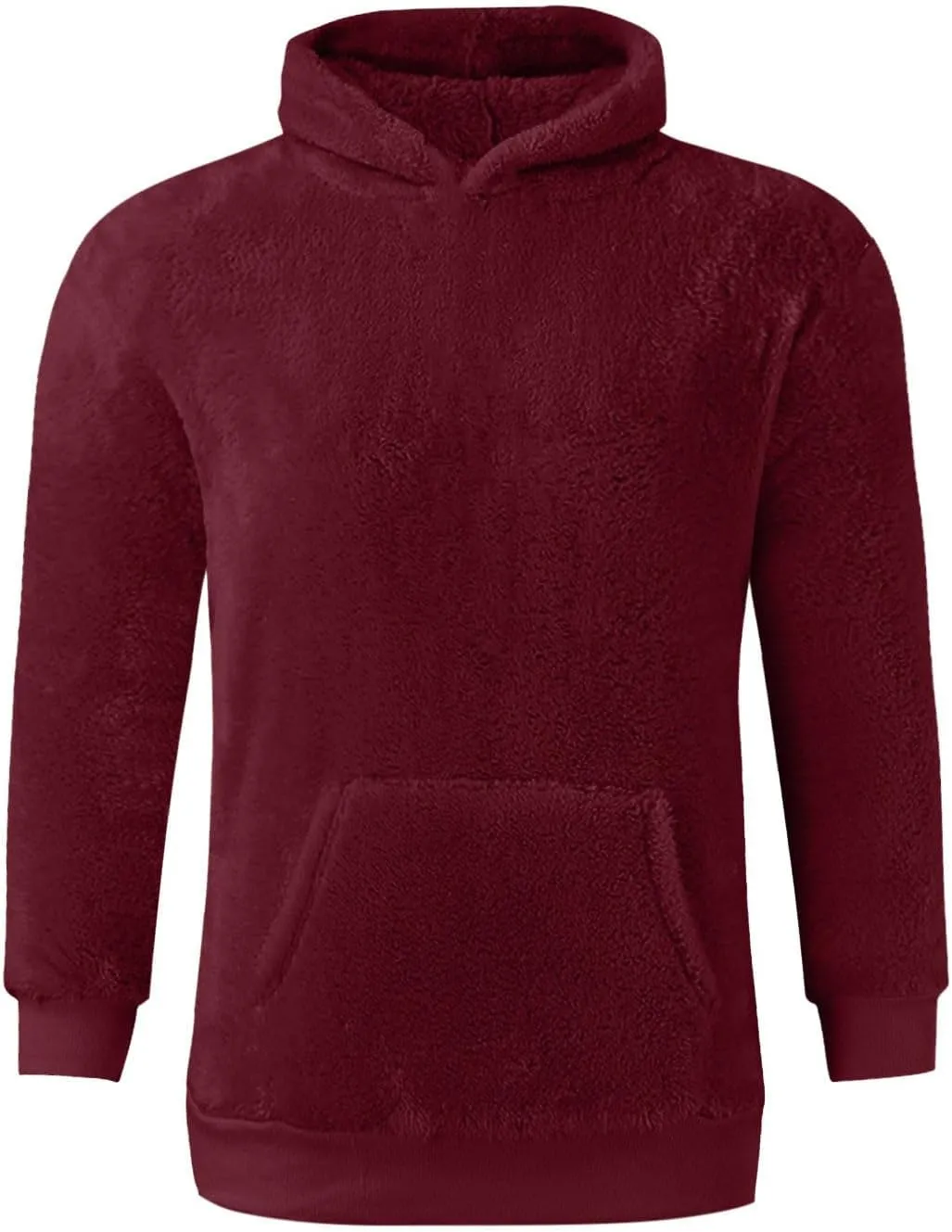 Fleece Hoodie Men Mens Fuzzy Pullover Hoodie Sweatshirts Long Sleeve Front Pocket Military Fall Outwear Winter Hooded