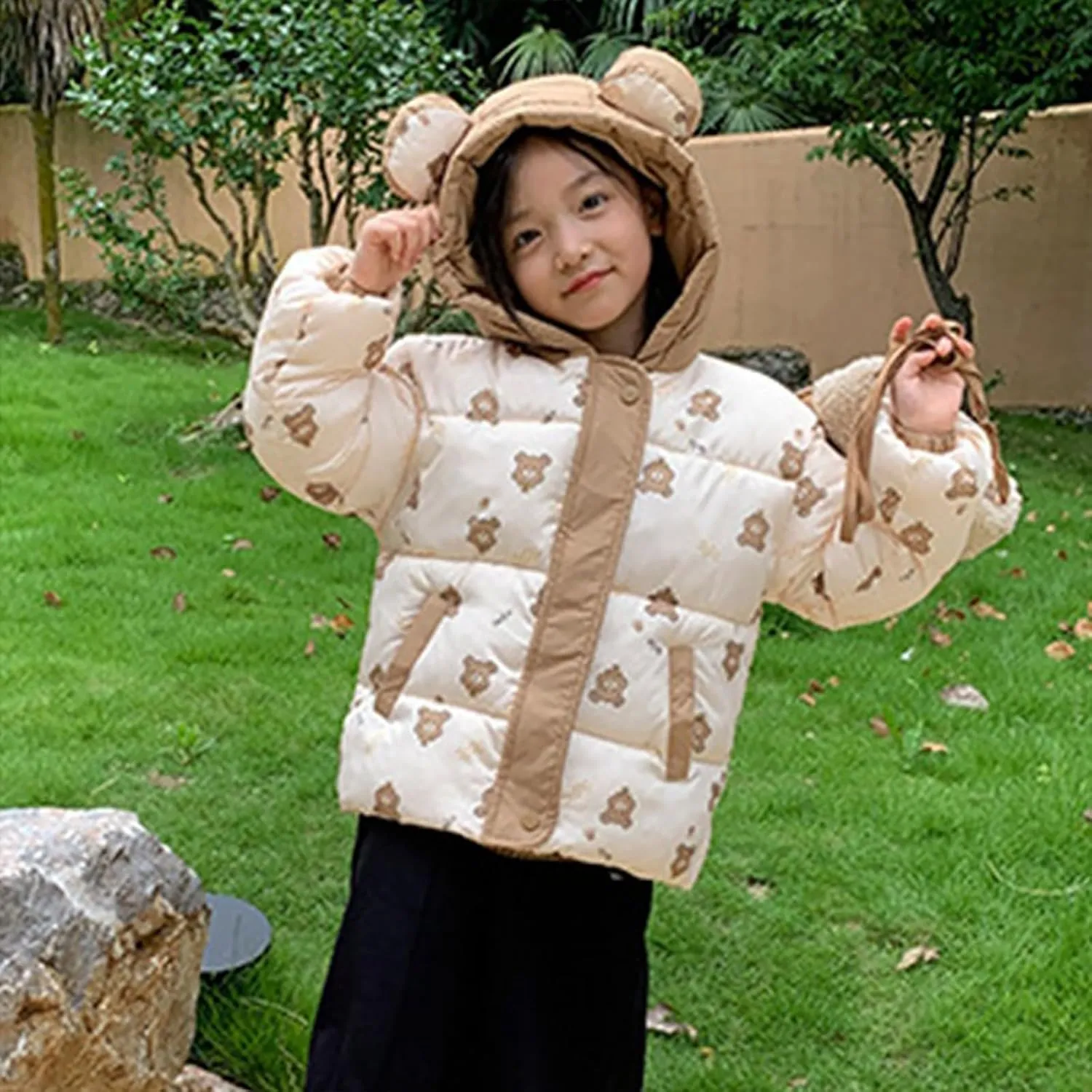 Fleece Jacket Boys Girls Boys Winter Warm Thick Solid Cotton Long Sleeve Padded Jacket Coat Boys Preschool Winter