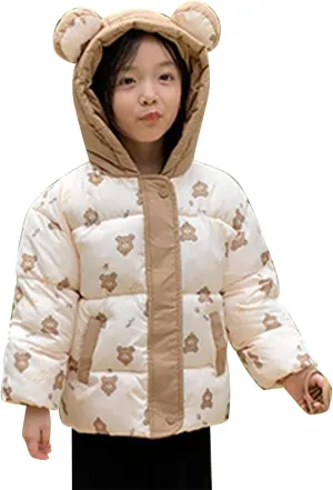 Fleece Jacket Boys Girls Boys Winter Warm Thick Solid Cotton Long Sleeve Padded Jacket Coat Boys Preschool Winter