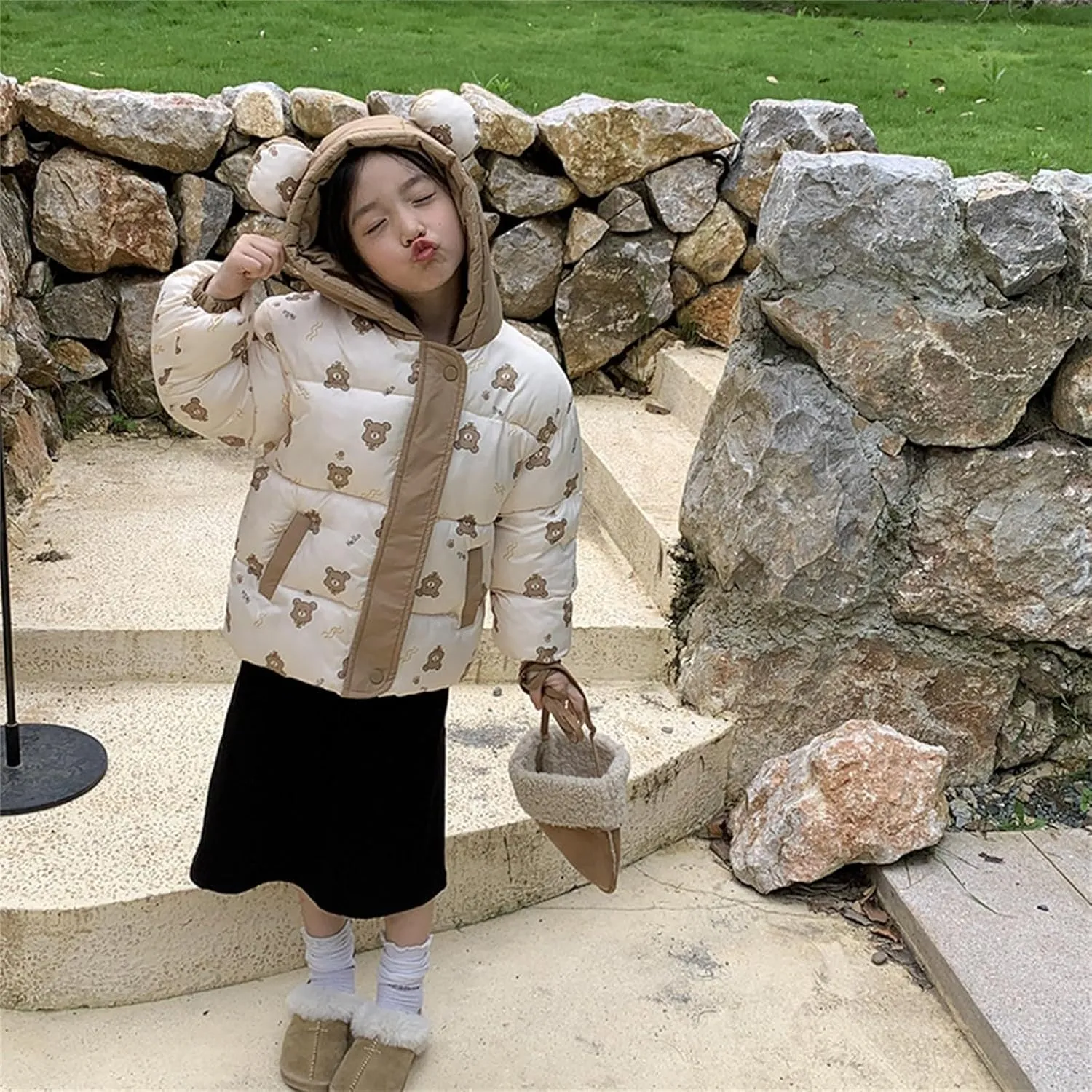 Fleece Jacket Boys Girls Boys Winter Warm Thick Solid Cotton Long Sleeve Padded Jacket Coat Boys Preschool Winter