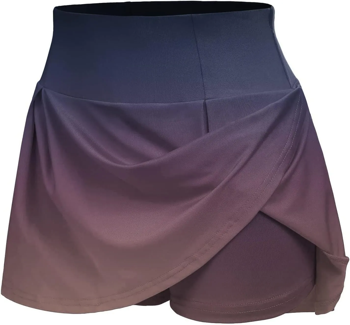 Flowy Shorts for Women Fashion High Waisted Tummy Control Skorts Bohemian Gradient Color Golf Tennis Mini Skirts