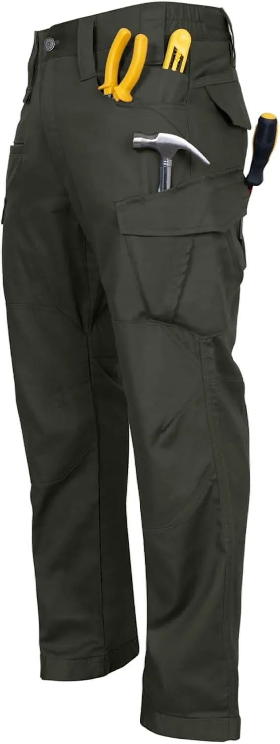 FR Pants for Men Ripstop Flame/Water Resistant Lightweight Cargo Pants Boot Cut CAT2 NFPA2112 Welding Pants