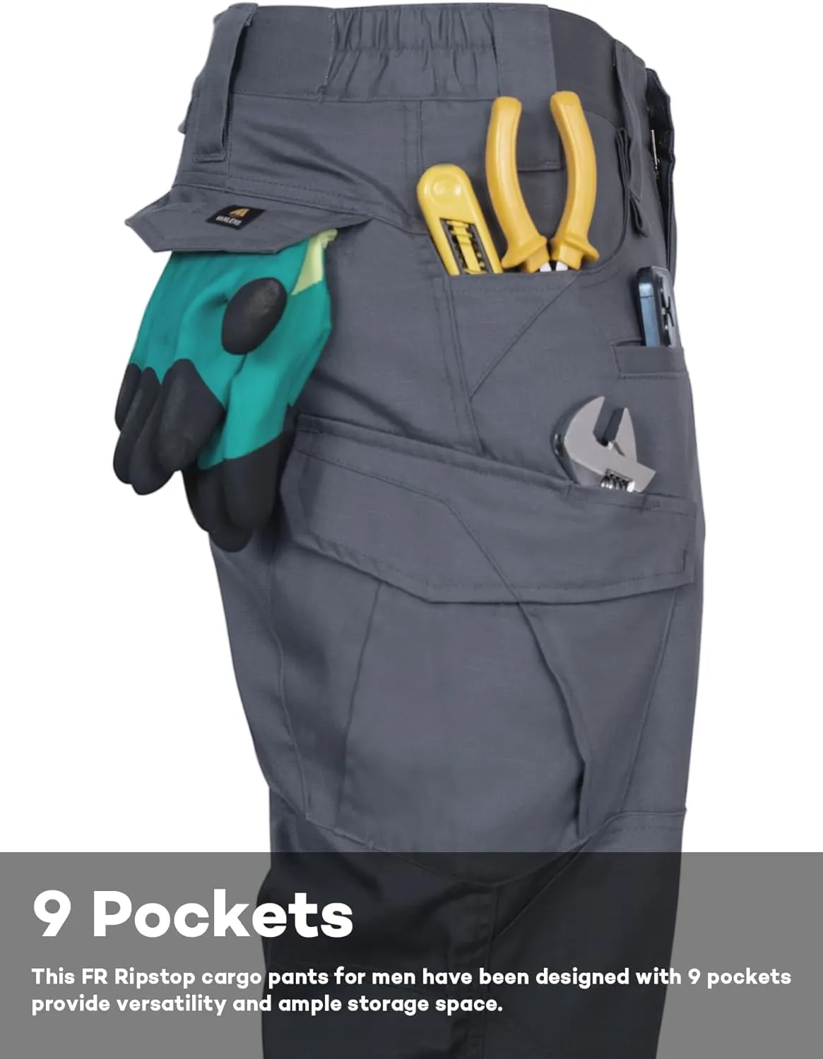 FR Pants for Men Ripstop Flame/Water Resistant Lightweight Cargo Pants Boot Cut CAT2 NFPA2112 Welding Pants