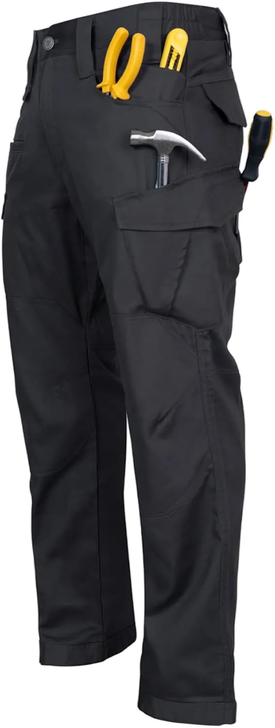 FR Pants for Men Ripstop Flame/Water Resistant Lightweight Cargo Pants Boot Cut CAT2 NFPA2112 Welding Pants
