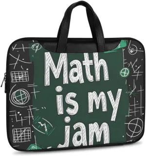 Funny Math Graphic Leather Bag Laptop Case Slim Water Resistant Computer Bags with Handle Briefcase for Work