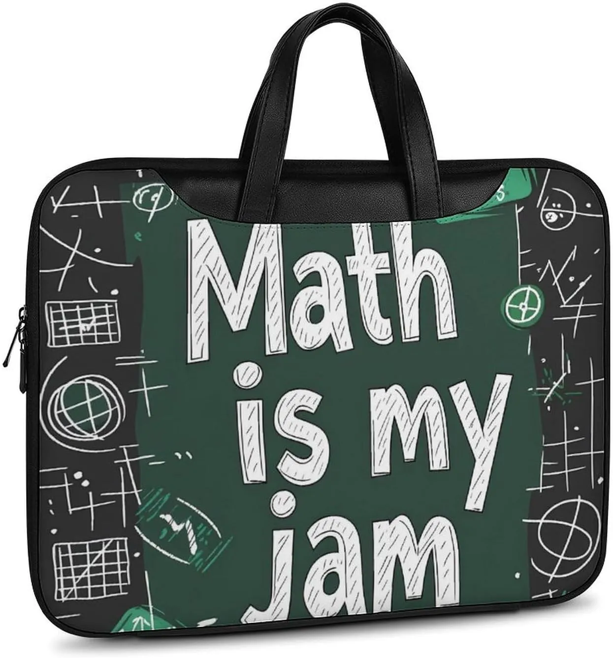 Funny Math Graphic Leather Bag Laptop Case Slim Water Resistant Computer Bags with Handle Briefcase for Work