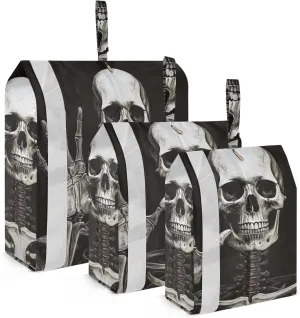 Funny Skeleton Compression Packing Cubes, 3pcs Compressible Expandable Travel Packing Organizer, Travel Cubes for Suitcase Carry On