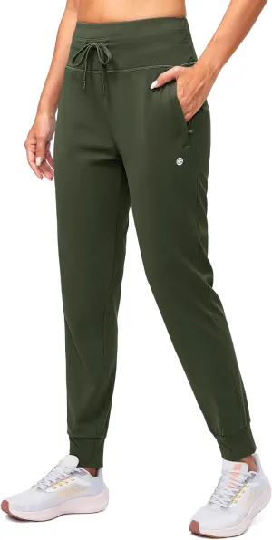 G Gradual Women's Fleece Lined Joggers High Waisted Water Resistant Thermal Winter Sweatpants Running Hiking Pockets