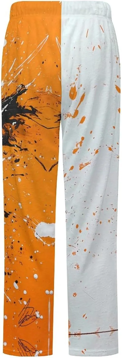 Galloping Horse Womens Flannel Pajama Pants Long Length Sleep Lounge Pants with Drawstring Belt Loungewear