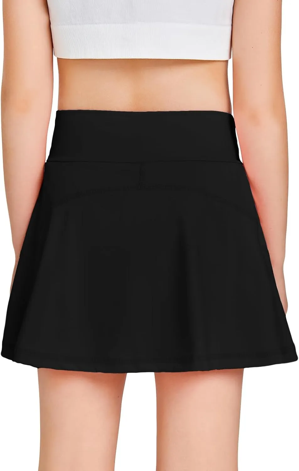 Girls Tennis Skirt with Pockets Shorts Crossover High Waisted Athletic Skorts Workout Golf Running Skirts