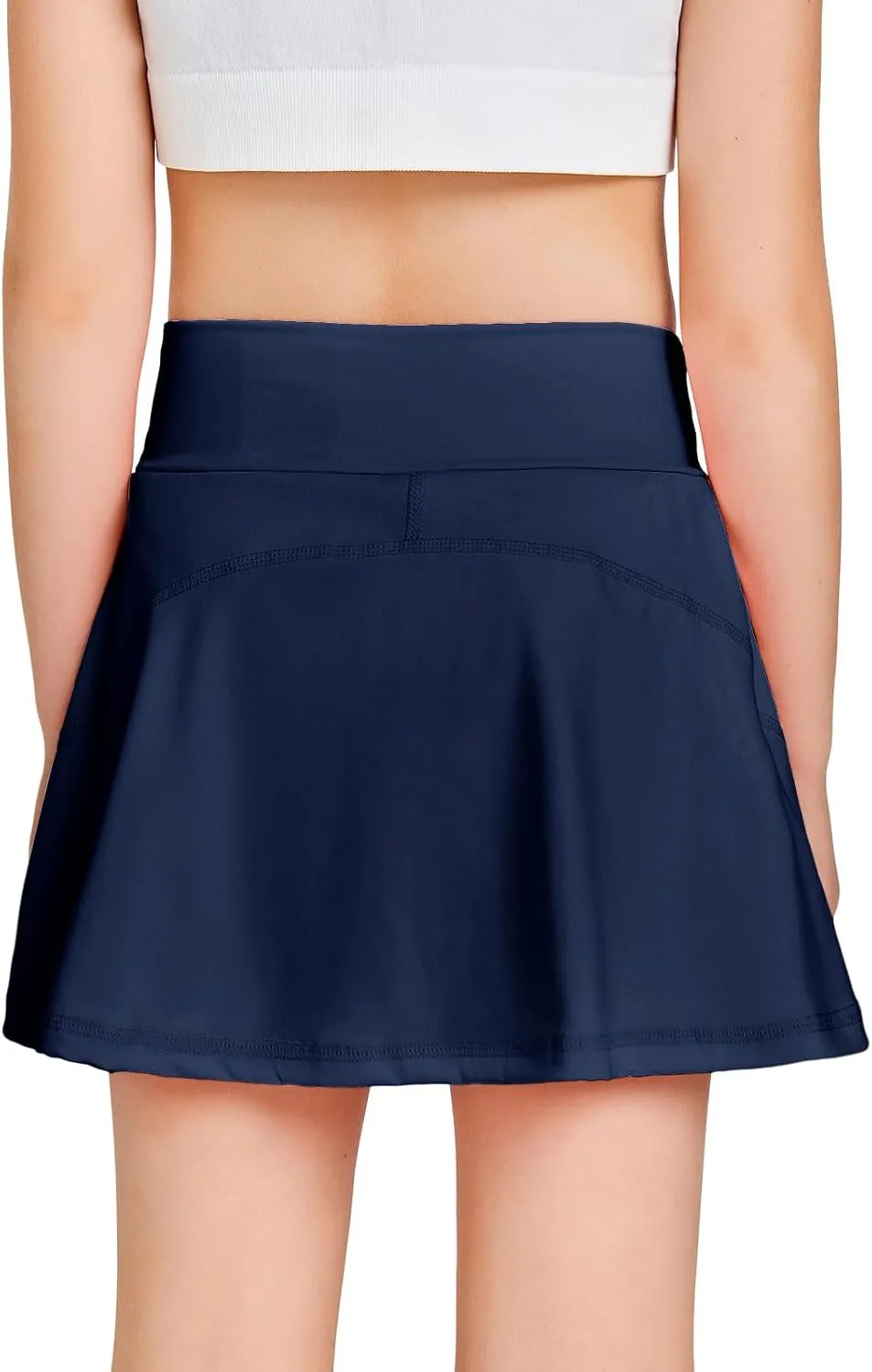 Girls Tennis Skirt with Pockets Shorts Crossover High Waisted Athletic Skorts Workout Golf Running Skirts