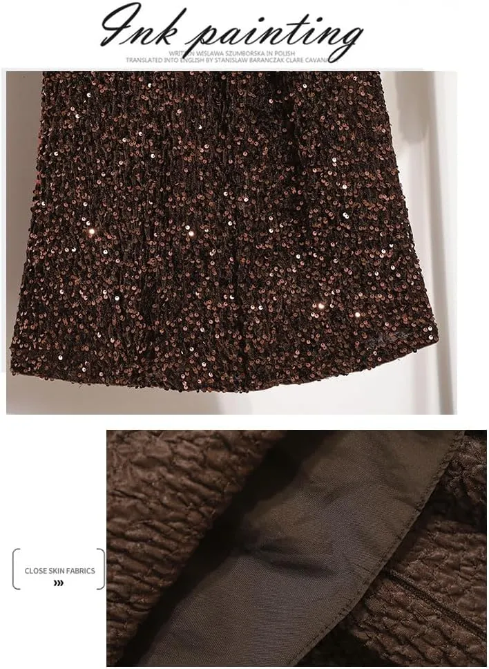 Glitter Skirts for Women Sequin Long Skirts for Girls Party Dresses