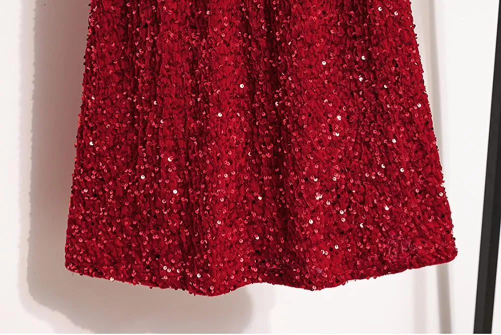 Glitter Skirts for Women Sequin Long Skirts for Girls Party Dresses