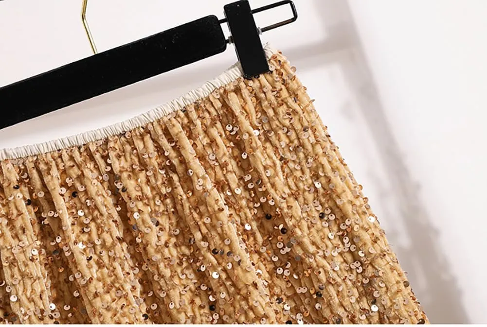 Glitter Skirts for Women Sequin Long Skirts for Girls Party Dresses