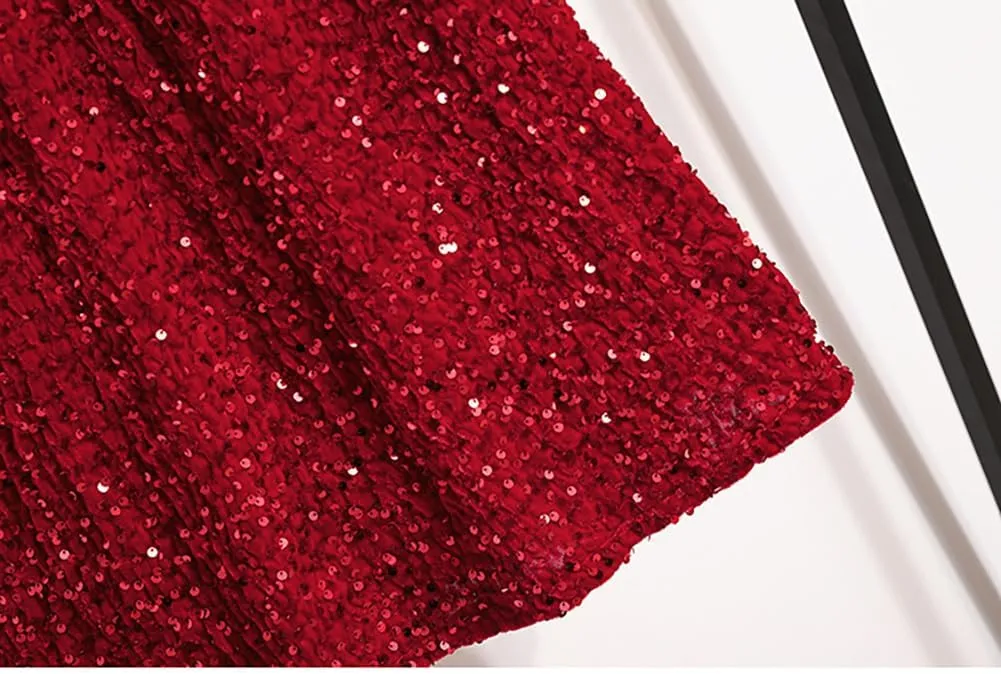 Glitter Skirts for Women Sequin Long Skirts for Girls Party Dresses