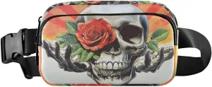 Gothic Skull Fanny Pack Water Resistant, Women Men Waist Pack Sling Bag Purse for Travel Hiking
