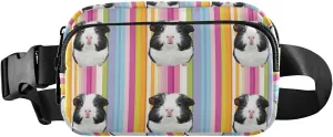 Guinea Pig Stripe Fanny Pack Water Resistant, Women Men Waist Pack Sling Bag Purse for Travel Hiking
