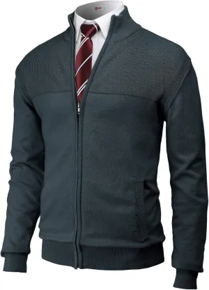 H2H Mens Casual Slim Fit Knitted Cardigan Zip-up Long Sleeve Thermal with Twisted Pattern