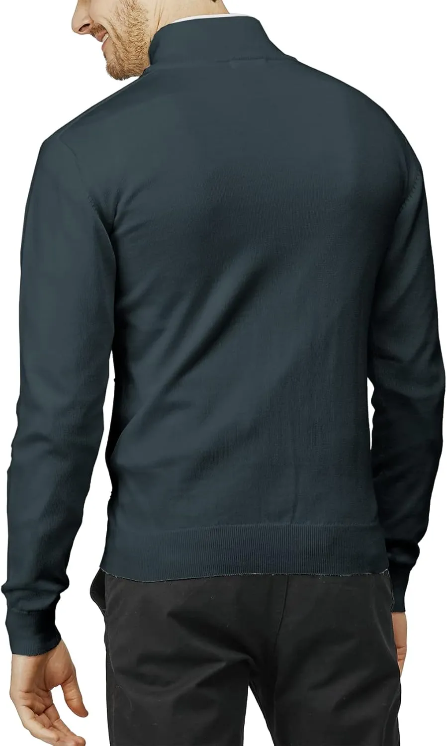 H2H Mens Casual Slim Fit Knitted Cardigan Zip-up Long Sleeve Thermal with Twisted Pattern