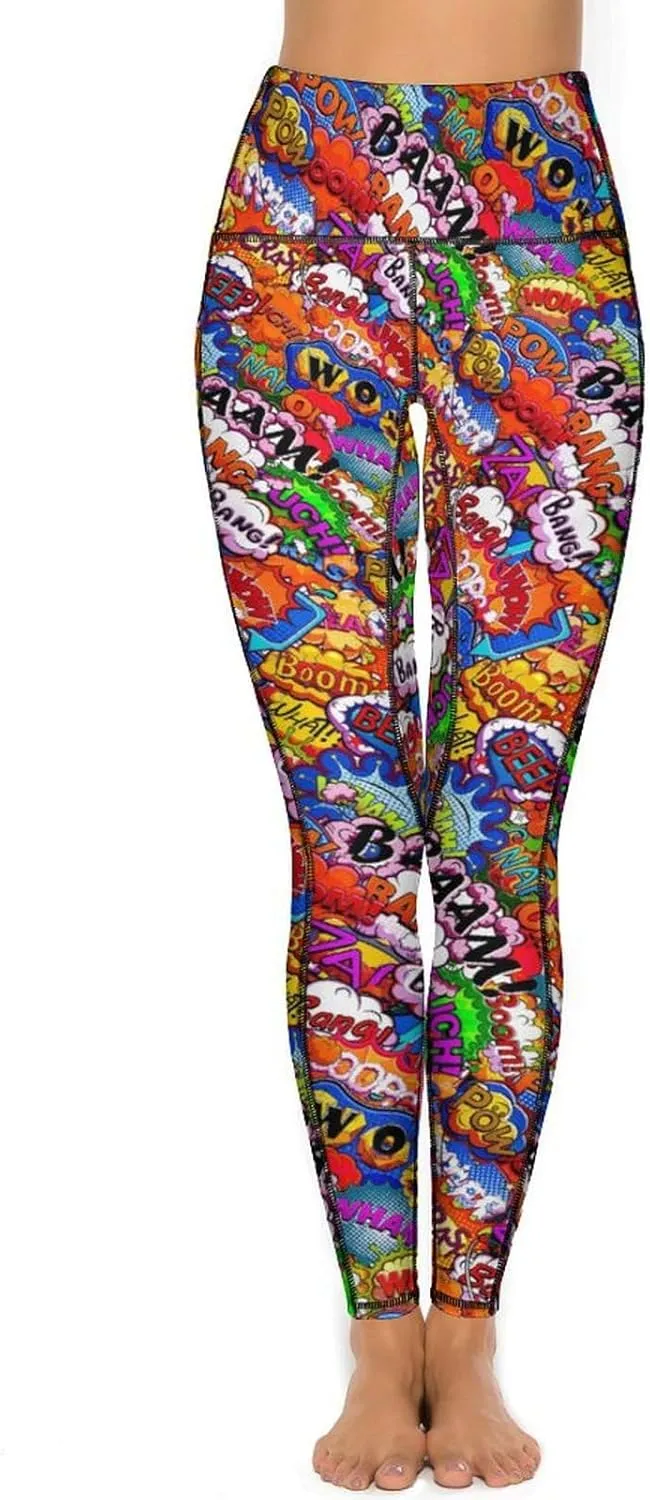 Halloween Skulls Yoga Pants Women Tummy Control Workout Leggings with Pockets High Waist Sports Trousers Lounge Pants