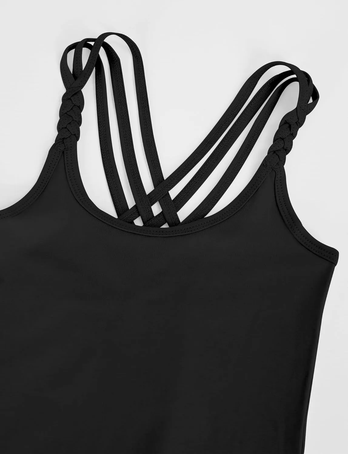 Happy Cherry Girls Sleeveless Tank Top Stretch Undershirts Basic Cami Camisole 3 Pack