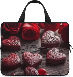 Hearts on Table Laptop Bag Durable Laptop Sleeve Water-Resistant Notebook Bag for Computer Or Tablet