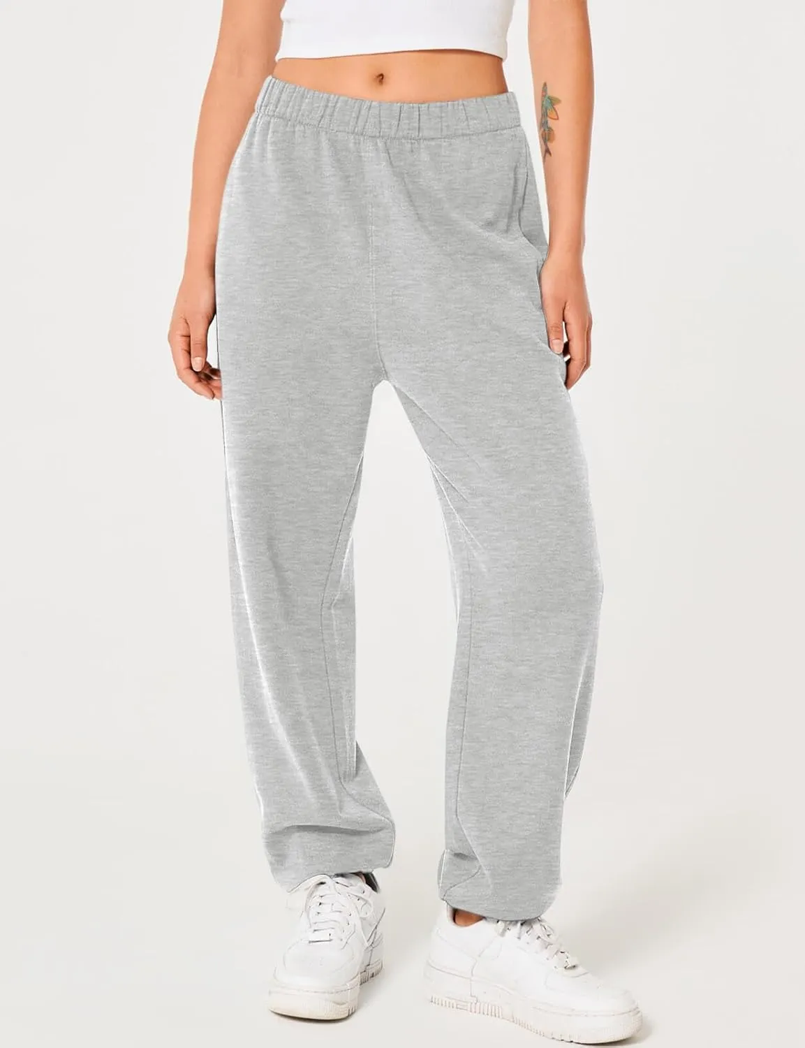 HeSaYep Women's Sweatpants Baggy Interior Drawstring High Waist Sweat Pants Cinch Bottom Jogger Pants