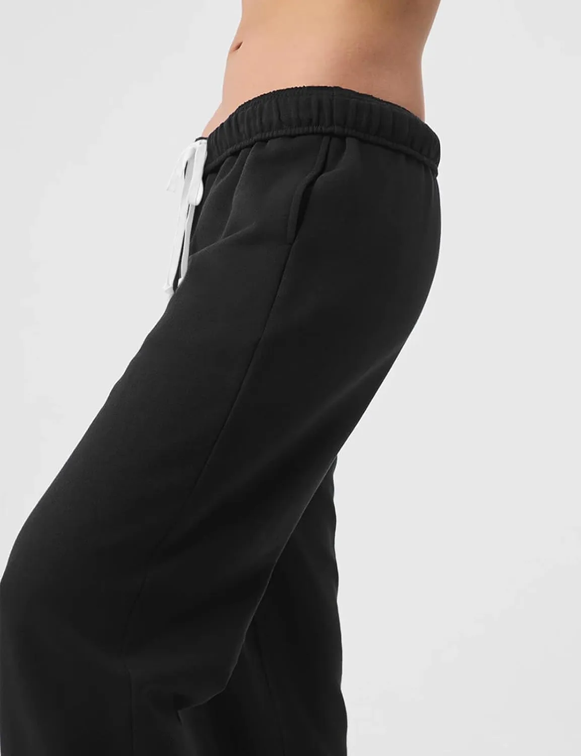 HeSaYep Women's Sweatpants Baggy Interior Drawstring High Waist Sweat Pants Cinch Bottom Jogger Pants