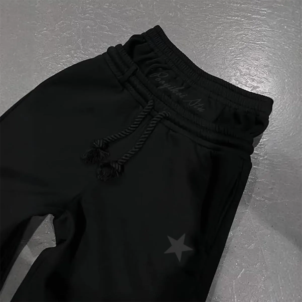 heyheyshine Double Waisted Sweatpants for Men Women Y2K Wide Leg Baggy Pants Drawstring Waist Pants Jogge Sweatpants