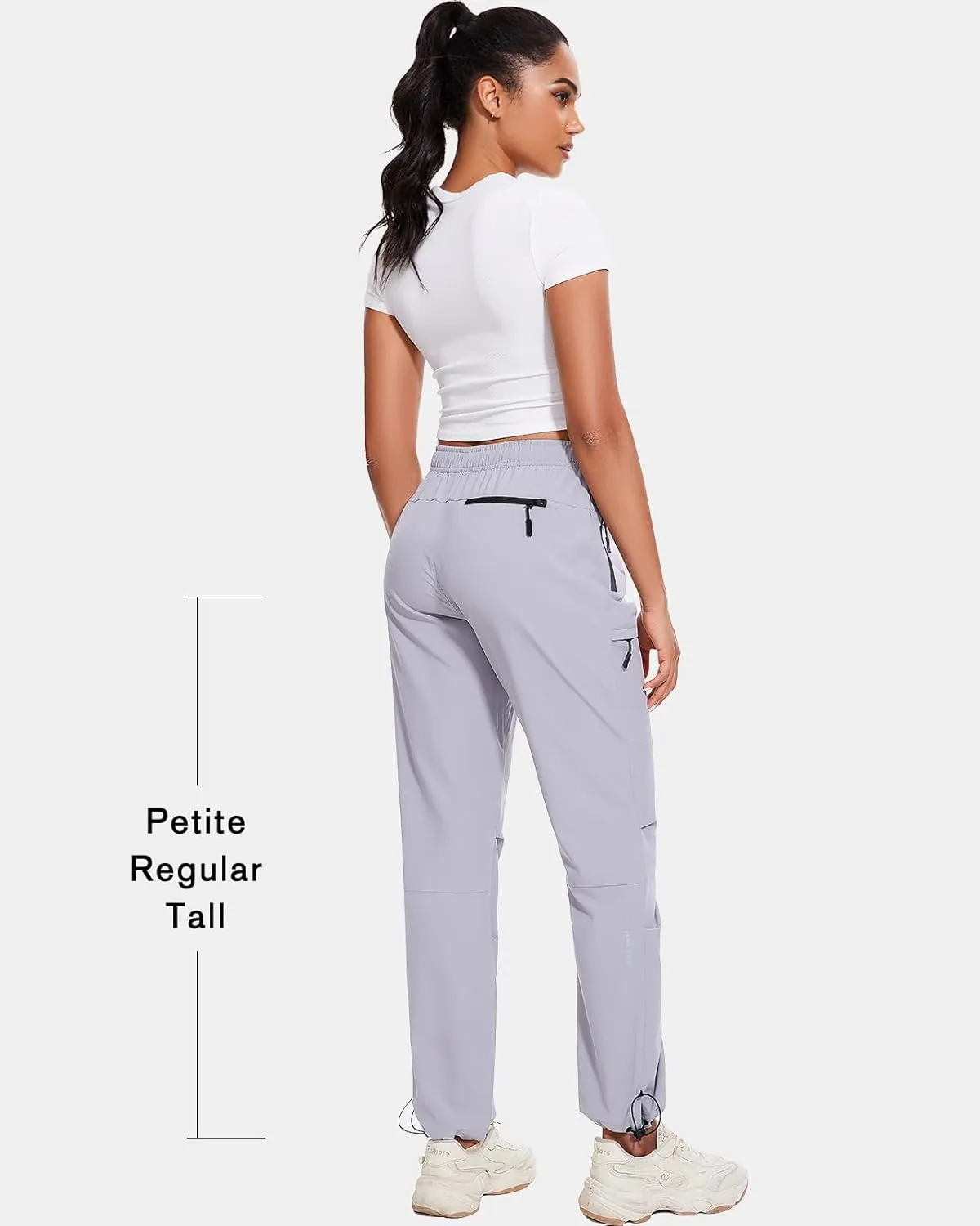 Hiking Pants Women Cargo Joggers for Women Summer Golf Travel Pant Lightweight Elastic Quick Dry Water Resistant with Pockets