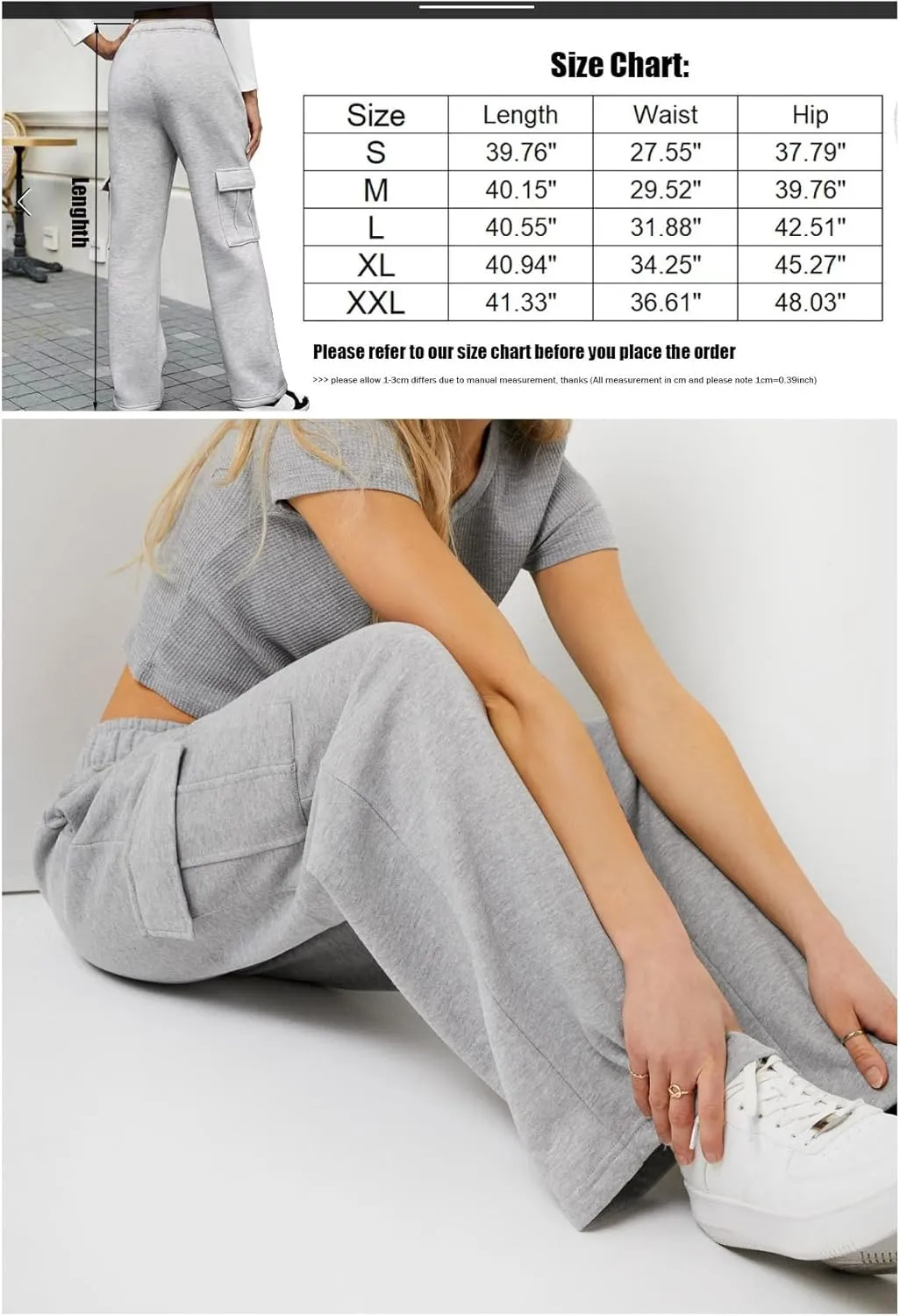 HOPYOP Womens Sweatpants Wide Leg Pants for Women Fall Winter Baggy V Crossover Womens Sweat Pants with Pockets