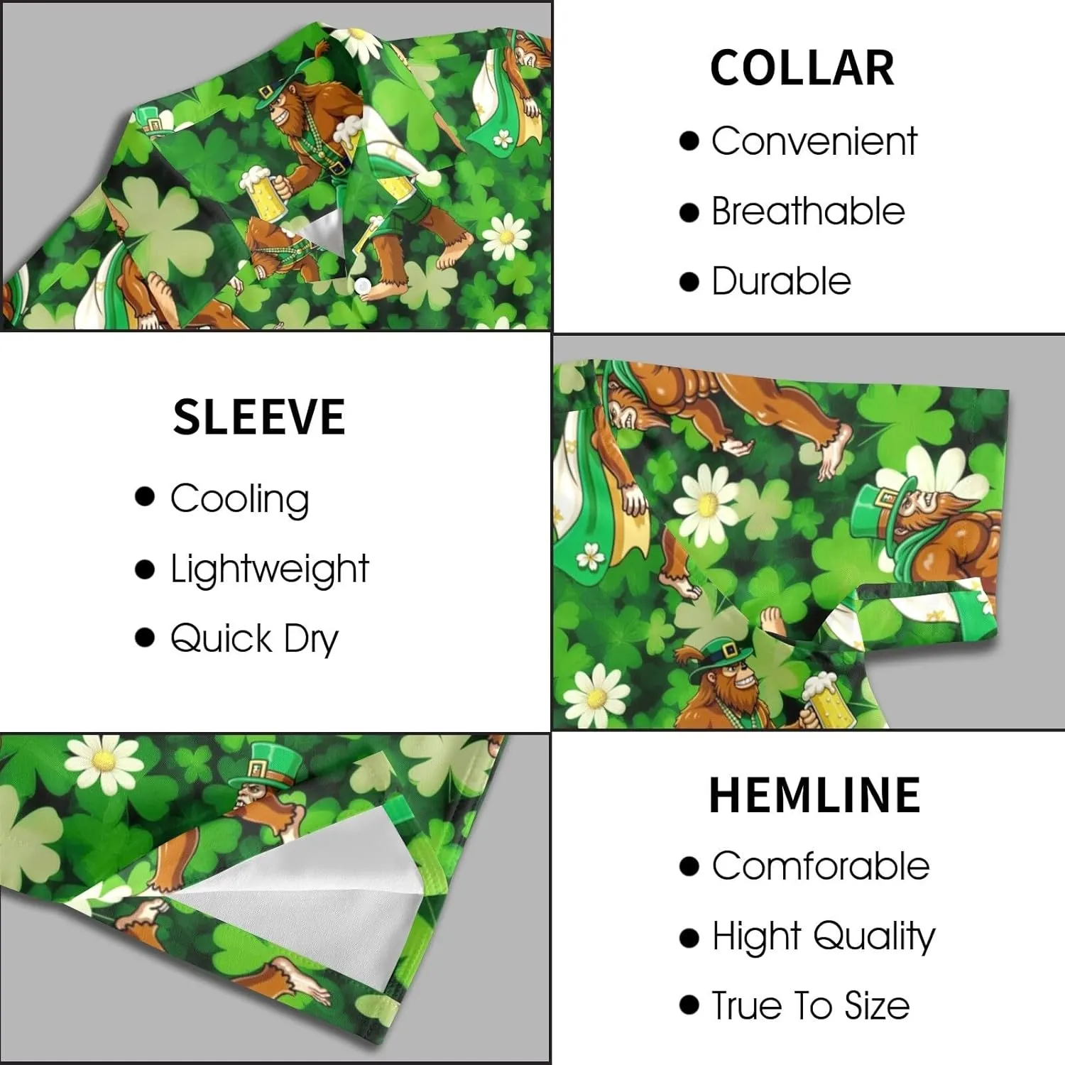 HUGLAZY Bigfoot Hawaiian Shirt for Men Bigfoot Christmas Shirts Button Down Short Sleeve Funny Party Outfit