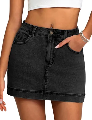 IWD Jean Skorts for Woman 2025 Trendy High Waisted Y2k Mini Skirt Stretchy Denim Shorts Skort Country Concert Outfits