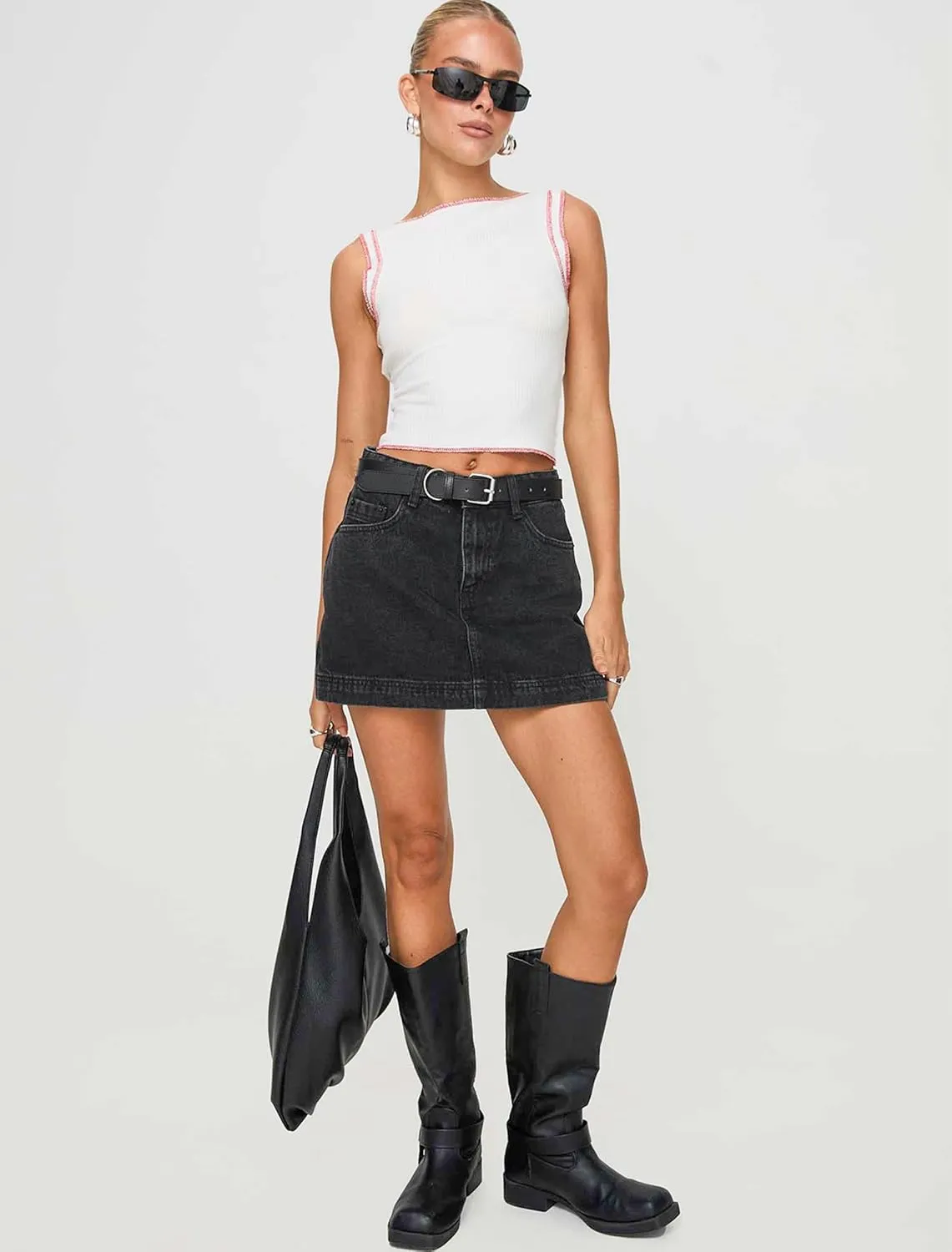 IWD Jean Skorts for Woman 2025 Trendy High Waisted Y2k Mini Skirt Stretchy Denim Shorts Skort Country Concert Outfits