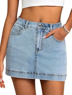 IWD Jean Skorts for Woman 2025 Trendy High Waisted Y2k Mini Skirt Stretchy Denim Shorts Skort Country Concert Outfits