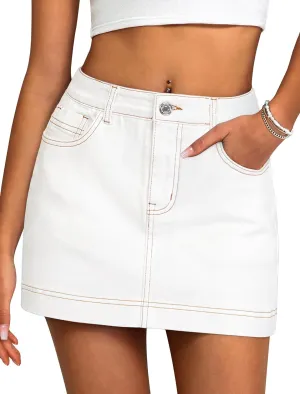IWD Jean Skorts for Woman 2025 Trendy High Waisted Y2k Mini Skirt Stretchy Denim Shorts Skort Country Concert Outfits