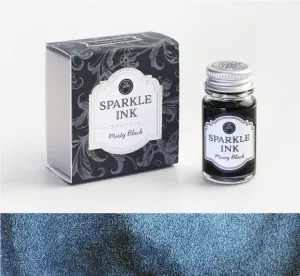 Japan Teranishi Kagaku Guitar MISTY BLACK SPARKLE Ink Fountain Pen Ink Dip Pen Ink Painting Ink Writing Ink, Glitter Ink Sparkle Ink | 12mL