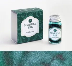 Japan Teranishi Kagaku Guitar NOBLE GREEN SPARKLE Ink Fountain Pen Ink Dip Pen Ink Painting Ink Writing Ink, Glitter Ink Sparkle Ink | 12mL