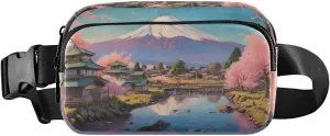 Japanese Landscape Fanny Pack for Travel Hiking Water Resistant Waist Pack Sling Bag Purse for Women Men