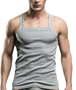 John Son Super Heavy Weight Square Cut Tank Top - 3 Pack (2XL, Heather Gray)
