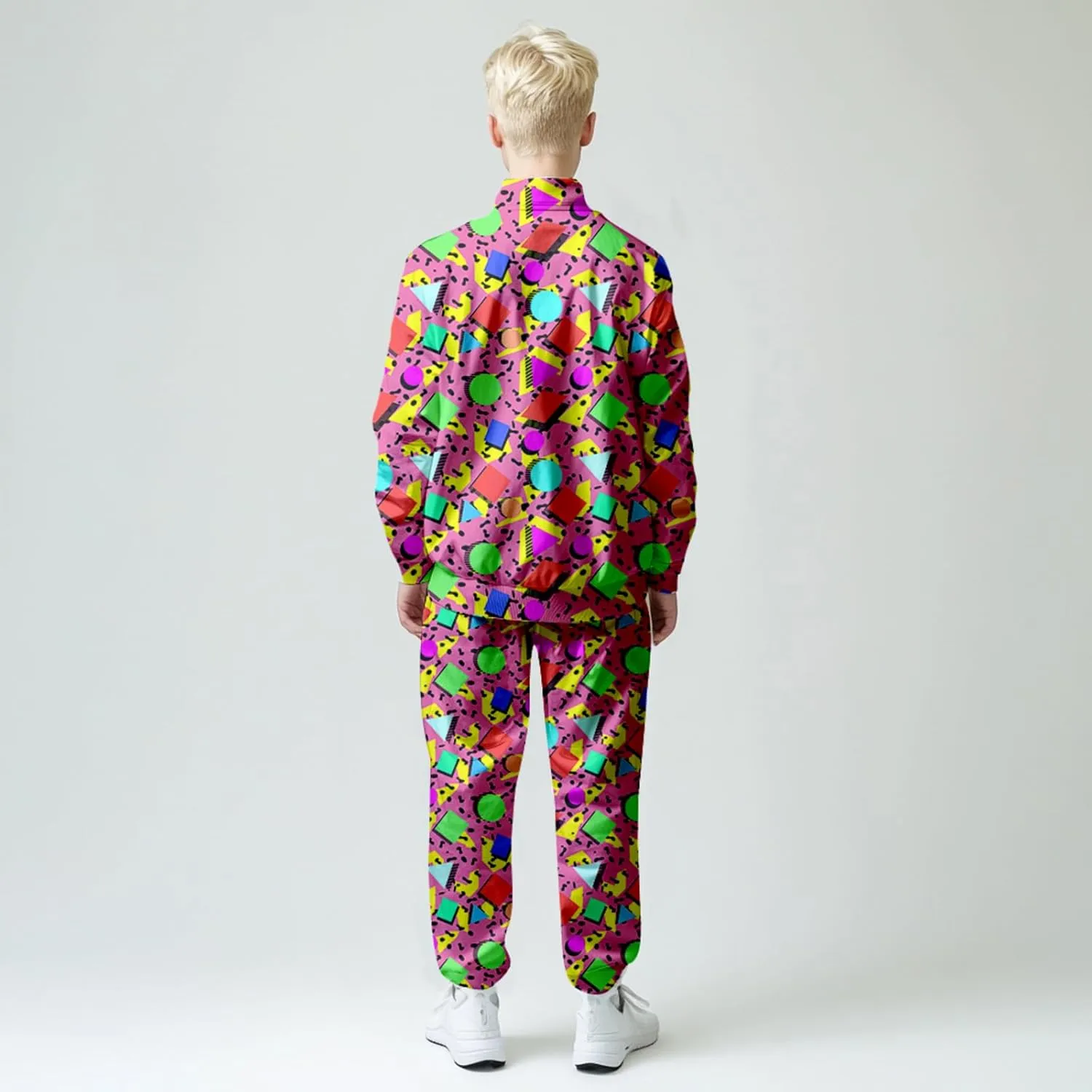 Kids Two-Piece Classic Zippered Sports Jacket Set Sweatpants Jogging Teenager Sportswear Set