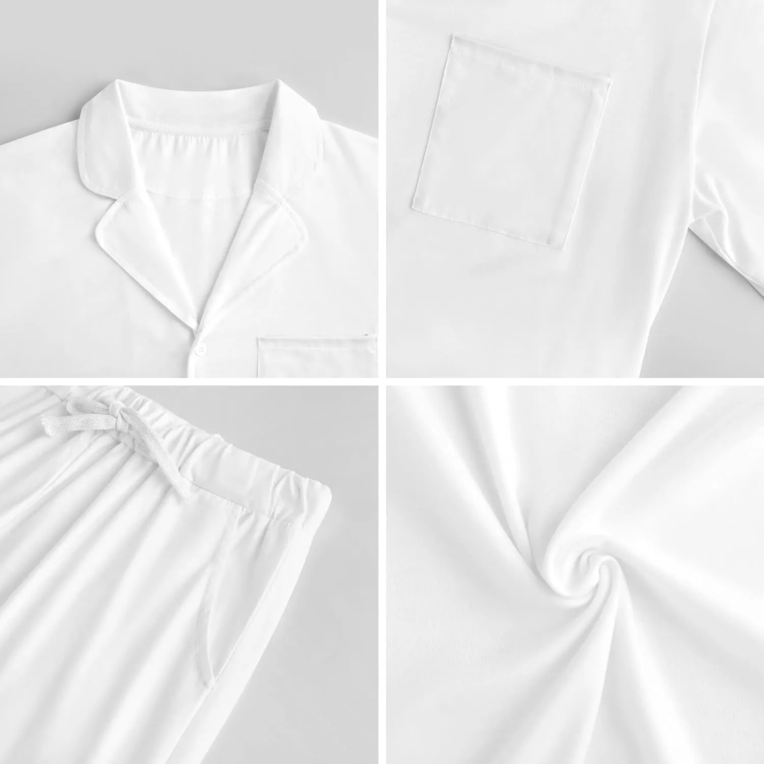 Korea Soccer 2 PCS Men Pajama Set Long Sleeve Button-down Shirts Tops & Sleep Pants Loungewear