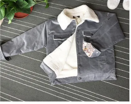 Lambs wool Coat spring women basic coats lambs wool corduroy jacket