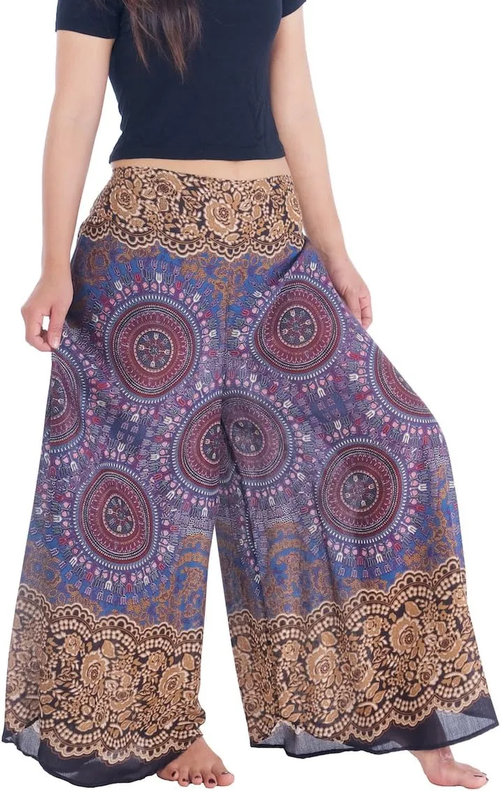 Lannaclothesdesign Palazzo Pants for Women Wide Leg Boho Harem Yoga Pants S M L XL Sizes