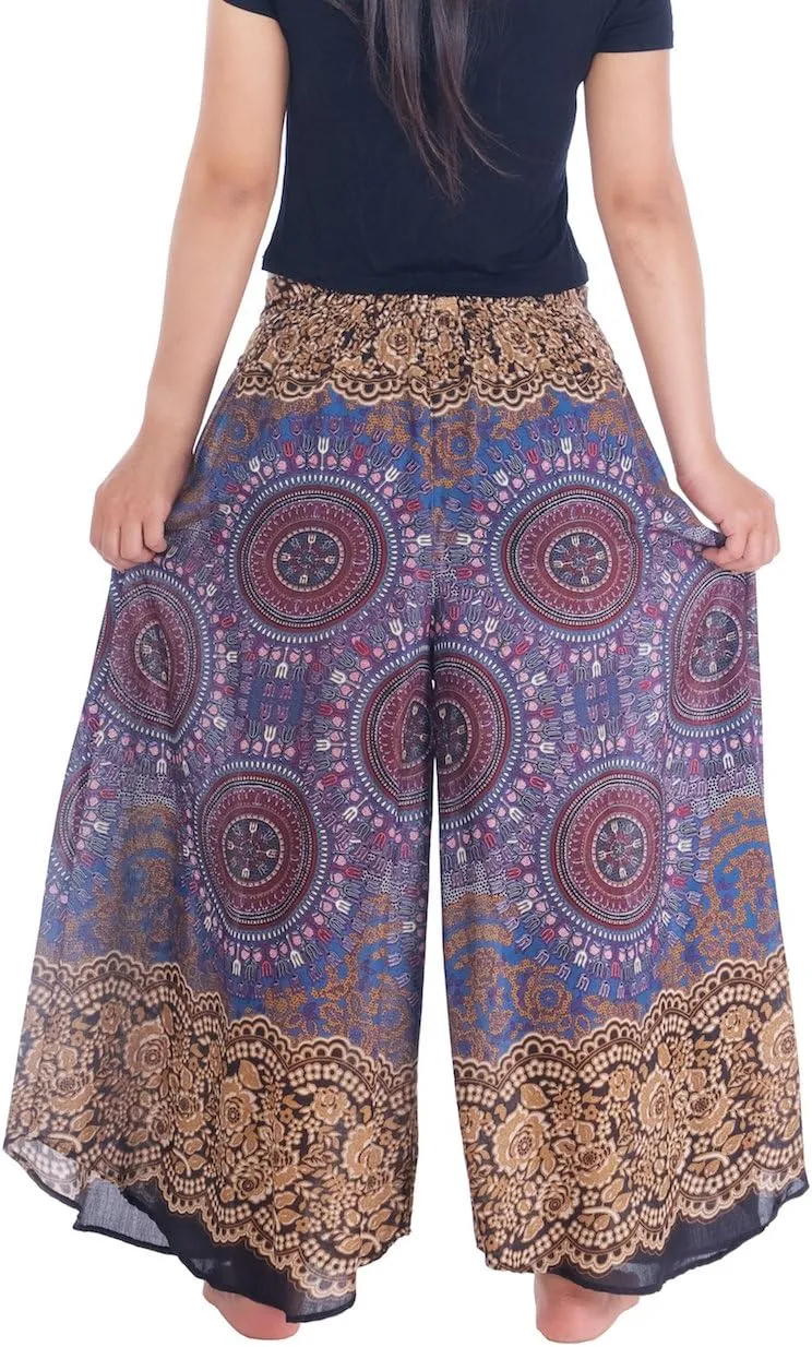 Lannaclothesdesign Palazzo Pants for Women Wide Leg Boho Harem Yoga Pants S M L XL Sizes