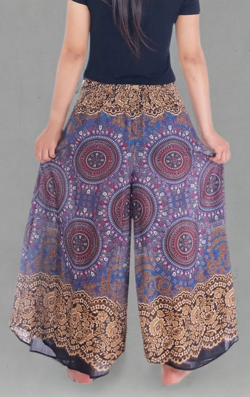 Lannaclothesdesign Palazzo Pants for Women Wide Leg Boho Harem Yoga Pants S M L XL Sizes